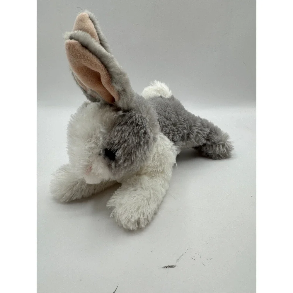 Aurora Plush Bunny Rabbit Kids Small Grey White Floppy‎ Stuffed Animal Toy